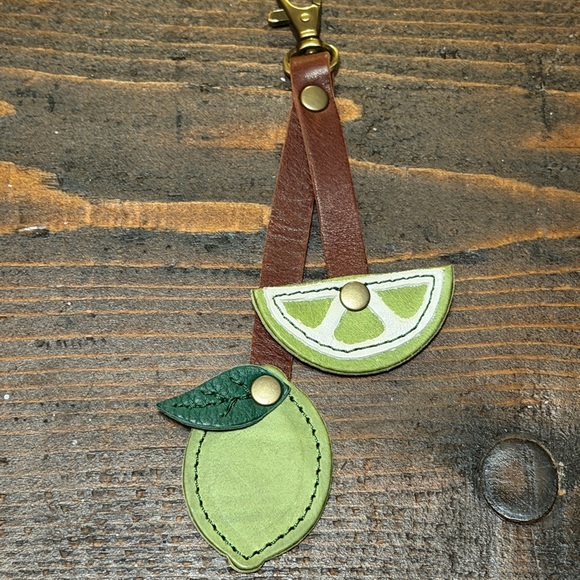 Portland Leather Handbags - Portland Leather Lime and Brown Keychain Purse Flair